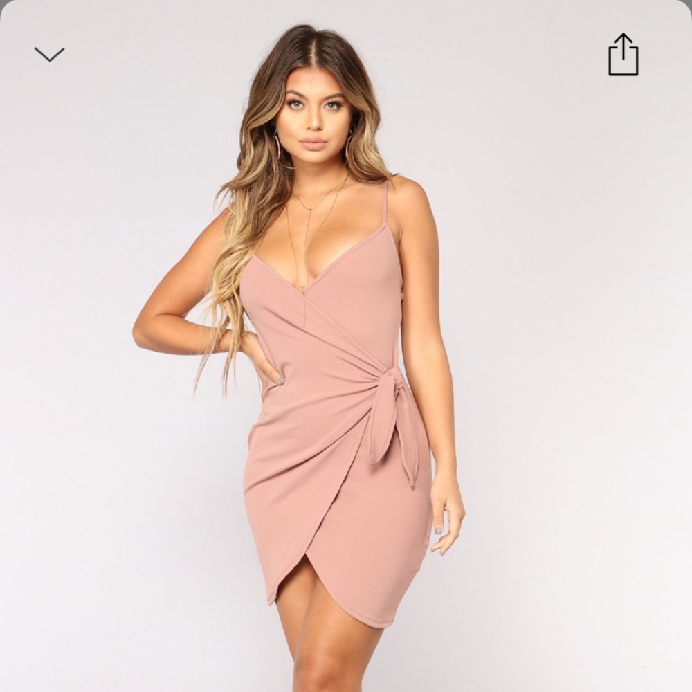 Fashion Nova Dress. Liliana Wrap Dress - Mauve